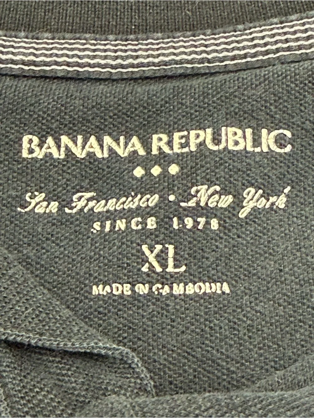Banana Republic Black Polo Shirt XL Quiet Luxury Preppy Golfcore Cotton